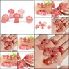 Konst och hantverk Arts Gifts Home Garden 20mm Mini Watermelon Red Glass Stone Mushroom Plant Staty Ornament Carving de Dhfaw