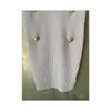 여자 드레스 스웨터 섹시한 클럽 니트 대비 색 골드 스트랩 조끼 슬림 dresse 여름 품질 의류 및 고탄성 패션 착용 클래식 편지 패턴