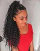 Brasiliansk jungfru 140g/parti hästsvans afro tight curl 10-22 tum naturlig färg 100% mänsklig hår kinky lockig hästsvans