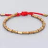 Bracelets à breloques faits à la main tibétain cuivre perle chanceux rouge noir corde Bracelet Bracelets pour femmes hommes cire cordon fil 2022Charm Lars22