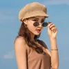 베레츠 중공 아웃 페이퍼 짚 짚 팔각형 모자 여름 야외 해변 햇볕에 햇볕을 쬐는 Sboy 여자 모자 소녀 모자 모자 모자