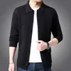 Men's Sweaters Man 30% Wool Knit Sweater Jacket Mens Outerwear Solid Color Turn-down Collar Jackets Men's CardiganMen's