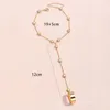 Charm Bracelets 1Pc Simple Heart Pendant Chain Bracelet Link Connected Gold Metal Finger Ring For Women Hand Fashion JewelryCharm