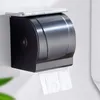 Porte-papier hygiénique porte-rouleaux de toilette en aluminium boîte à mouchoirs rouleau noir support téléphone portable salle de bain