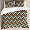Mid Century Duvet Cover Vintage Geometric Pattern Bedding Set King Queen for Kids Adults Room Decor Abstract Art Comforter