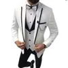 Thorndike Новый мужской свадебный выпускной костюм белый slim fit tuxedo men formal business come Костюмы 3pcs set