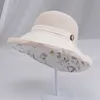 K116レディースバケツハットパナマファッションサンバイザー通気性漁師保護帽子夏の帽子ビーチサンハット通気性220607
