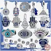 925 Gümüş Charm Boncuklar Dangle Fatima El Hamsa El Boncuk Fit Pandora Takılar Bilezik DIY Takı Aksesuarları