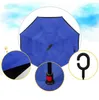 Long Shank Inverted Umbrella C-Shaped Handle Double Layer Anti-UV Waterproof Windproof Reverse Folding Straight Umbrellas Car Rain Outdoor