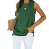 Realfine Summer T Shirts 3036 Crew Neck Cotton Sleeveless Shirts T-Shirts For Women Size S-XL