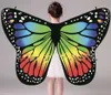 Zachte stof vlindervleugels sjaalsfee Fairy Ladies Nimph Pixie kostuum accessoire Kids Performance Wings Blue Orange