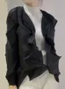 Women's Jackets Women Pleated Coat Diamond Folds Lapel Long Sleeve Loose Cardigan Solid Casual Style 2022 Summer FashionWomen's