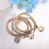 Bangle Retro Bracciali a catena di mais Braccialetti per le donne Gioielli di moda Albero di strass Love Heart Bracciale con ciondoli Set Bijoux Femme Raym22