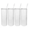 20 onças de sublimação em branco Tumblers magros retos de aço inoxidável copos isolados de caneca de parede dupla