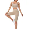 Seamless Women Yoga Set Workout Sportswear Gym Clothing Fitness Long Sleeve Crop Top High Waist Leggings Sports Suits 220622