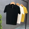 Mens T-shirts Summer 2022 V Collar T-shirt Kort ärm Korean Casual Pure Color Top Trend White T Shirt Men Tactical Strange Yellowmens