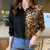 Women's Blouses & Shirts Europe And America Style Chiffon Shirt For Women Leopard Print Patchwork Long Sleeved Loose Casual Blouse TopsWomen