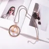 Pendant Necklaces Casual Rose Gold Color Plating Big Circle Long Necklace For Women Girl Bohemia Gorgeous Trendy Jewelry AccessoriesPendant