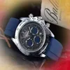 Herren-Armbanduhr Mission Runway 43 mm, wasserdicht, Saphirglas, Edelstahlgehäuse, Quarz, importiertes Uhrwerk, Kautschukband, multifunktionale leuchtende Armbanduhren