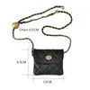 Women Chain Fanny Pack Leather Leather Bag Bag Brand Brand Belt Semale Smale Symance Ladies Counter Crossbody 220813