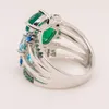Rings de cluster Rings de balé de gem Green Green AGate topázio anel de dedo para mulheres Casamento Real 925 STERLING SLATER PACK PLOWS FELE JOENS