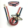 Hundkragar och kopplar Set Cute Bee Broderi Designer Dog Collar Seat Belts Nylon Pet Leash Harness för små stora hundar Franska Bulldog Poodle Shepherd 40