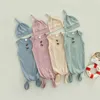 Estate Del Bambino Sacchi A Pelo Set di Berretti Neonato Senza Maniche A Coste Annodato Swaddle Wrap Gown Con Cappello 2 PZ Abiti Set M4083