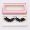 22~25mm 3D Mink Colored Eyelashes Colorful 100% Mink Lashes Pink Blue Red White False Eyelash Natural Dramatic Fluffy Soft Eye Lash with Color End for Party