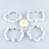 4PcsLot Vintage Plaque Frame Cookie Cutter Set Plastic Biscuit Mould Fondant Cake Decorating Tools Fondant Sugar Craft Molds 220815