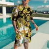 T-shirt dla męskich dróg dla męskiej drukującej ekipa na szyję z krótkim rękawem Zestaw TEE Summer Oversized T Shirt Men Tracksuit 2-częściowy garnitur xxs-6xl