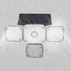 Fyra huvudsolvägglampor 208LED Light PIR Motion Sensor Solar Security Flood Lighting3185248