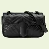 446744 Marmont sacs à bandoulière noirs complets sac de créateur femme qualité supérieure Taille 22X14X6cm