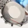 남성용 석영 배터리 움직임 시계 46mm Navitimer 크로노 그래프 블랙 다이얼 남성 스테인 스틸 스틸 스트랩 방수 방수