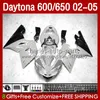 OEM Bodywork For Daytona 650 600 CC 600CC 650CC Daytona600 02 03 04 05 Body Silver black 132No.156 Daytona 600 2002 2003 2004 2005 Daytona650 2002-2005 ABS Fairing Kit