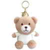 Keychains 12cm Cute Bear Dog Plush Key Toys Mini Dolls Pendant Keychain For Party Wedding Present Bag Enek22