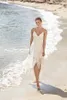 2022 A Line Beach Wedding Dresses Spaghetti Lace Tassel Sequins Beaded Short Wedding Gowns vestidos de novia Boho Bridal Dress Plus Size