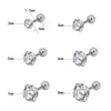 Set of 6 Pairs Zircon Ear Cartilage Tragus Studs Earrings Body Piercing Jewerly For Women and Girls