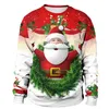 Erkekler çirkin Noel kazak yapışkan Noel kazak sweatshirt Noel Baba Baskı Sonbahar Kış Yenilik Noel Jumper'lar L220801