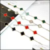 Charm Bracelets Juwely Voller Luxusgeschenk Färbung Stahl 18K Gold Frauen Glücksblumenarmband Drop Lieferung 2021 C9X4D