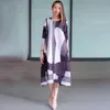 Casual Dresses Miyake Fold Foreign Gas Printing Loose Slimming Long Party Dress Spring And Autumn Can Be DeliveredCasual