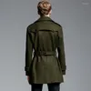 Men's Wool & Blends Brand Europe Winter Coat For Mens Latest British Style Loose Woolen Outwear Business Man Army Green Overcoat 6xl