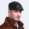 Harppihop Fur New Design Men 100 Cap in pelle Giornale Boy Berretto Cappello da cabbie Cappello da golf Cappellini in pelle di pecora J220722