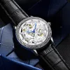 Миссия бренд часа мужские функции Spotwatch Black White Leather Clock Luxury Quartz Импортированное движение алмазные часы наручные часы Montre de Luxe Gift O1