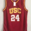 Sj98 C202 Brian Scalabrine # 24 USC Trojans University of Southern California College Basketball Jerseys Double Stitched Nom et numéro Expédition rapide