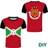 부룬디 무료 커스텀 맨 스포츠 부룬다이 티셔츠 DIY 엠블럼 티 셔츠 맞춤형 바이 국가 이름 번호 프렌치 티셔츠 220609