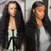 13x4 Lace Human Hair Wig 200 Dichtheid Watergolf Braziliaanse Remy Deep Wavy 13x6 Leters Frontale pruiken voor vrouwen Curly 5x5 Sluitpruiken