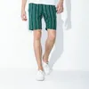 メンズショーツカジュアルストライプパターン膝の長さの夏の夏ファッションストリートウェアコットンリネンバミューダショーツ2022