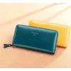 Brieftaschen Clutch Clamp Money Bag Card Halter Handy Perse portomonee hohe Kapazität Echt Leder Brieftasche weibliche Münzgrundstücke Frauenwallets