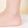 Tornozeleiras moda para mulheres contas foscas 925 esterlina prata tornozelo pulseira de pulseira de joalheria de joalheria de joalheria de praia brindes