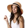 Chapéus largos de abrangência Lady Cap feminino feminino simples fluppy girl praw chapéu de chapéu de praia Mulheres UV Proteção de viagem Capwide